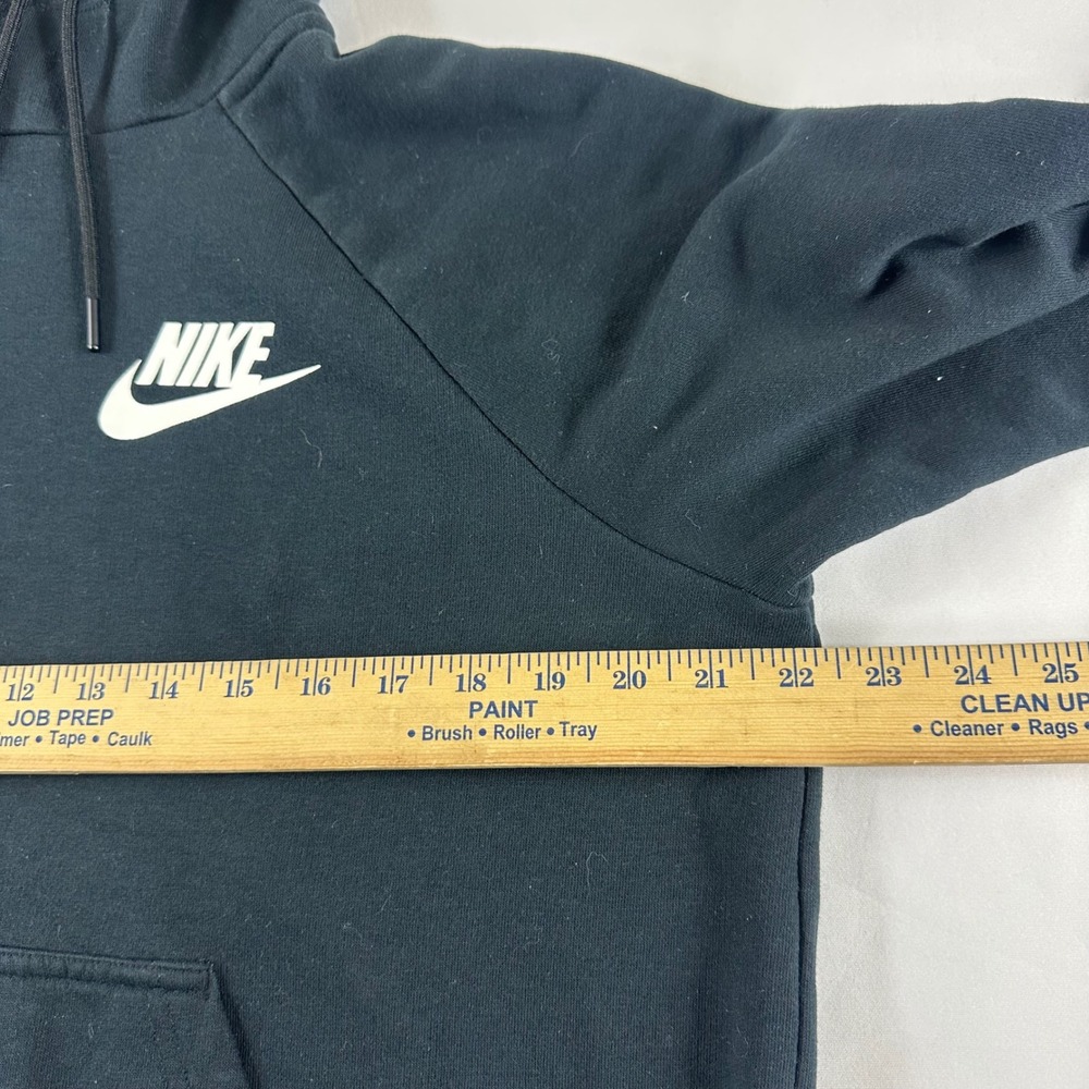 Nike Sportswear Mens Hoodie Black White‎ Futura Logo Fleece Pullover Medium M - Picture 6 of 7